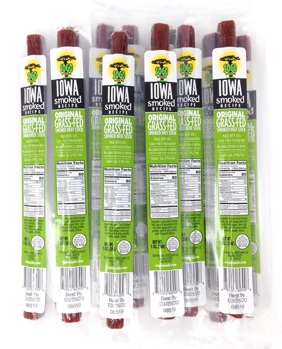 Smoked Grass-fed Beef Sticks 1-oz 72 Ct J69072