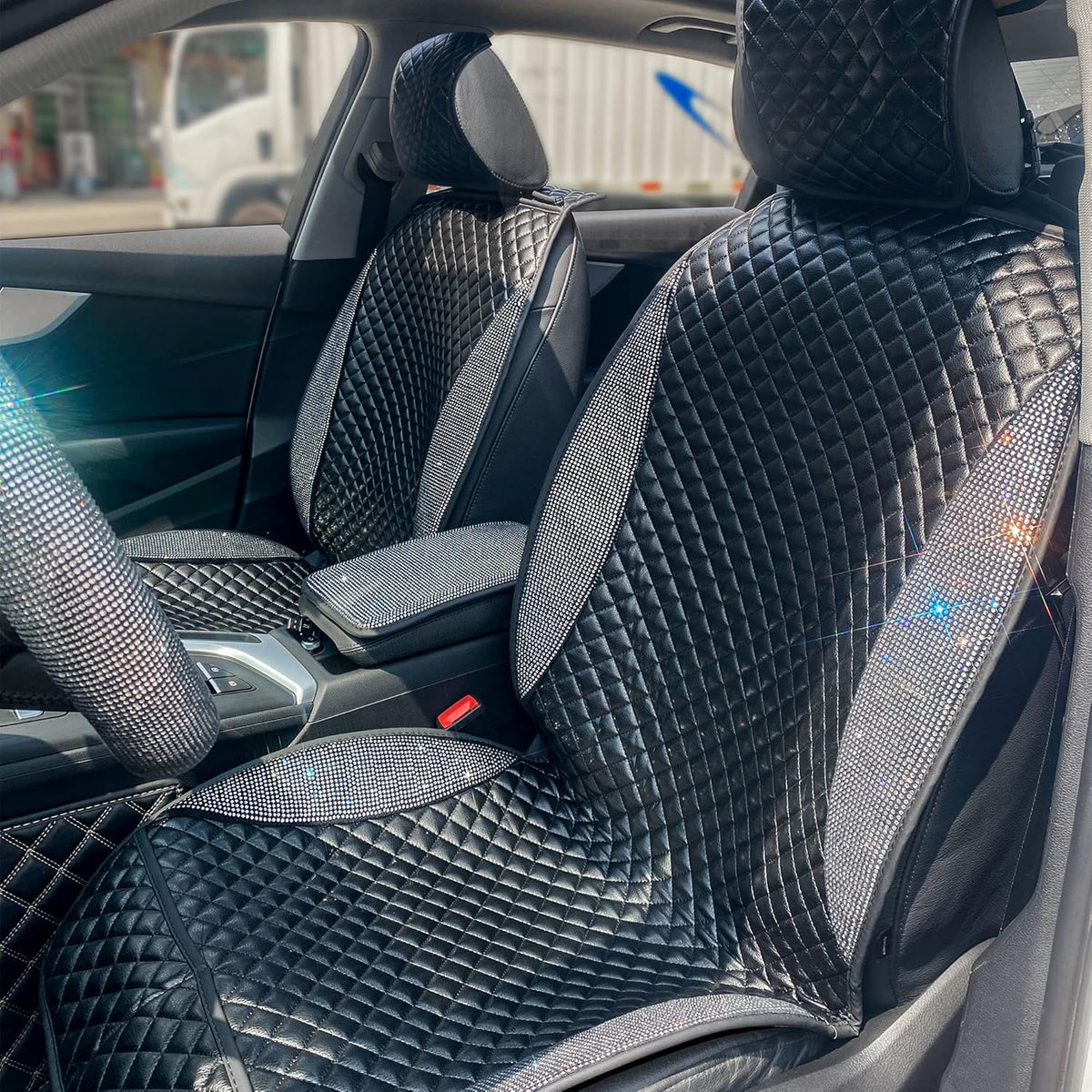 Ice Silk Front Car Seat Covers with Backrest R543