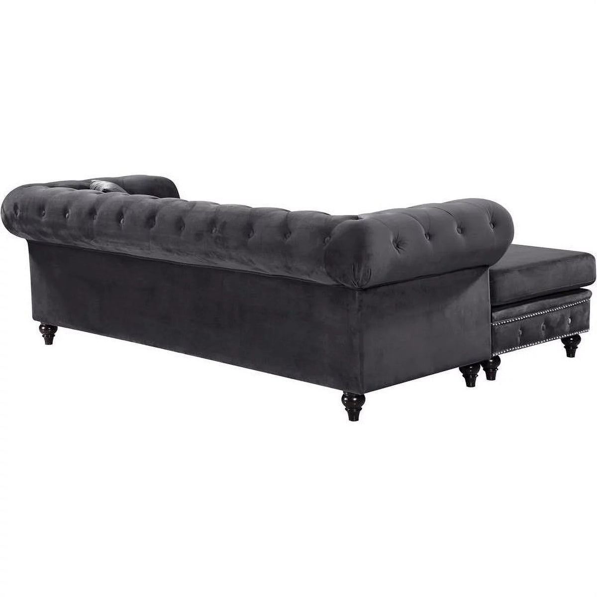 Gray Velvet Reversible Sectional E45996