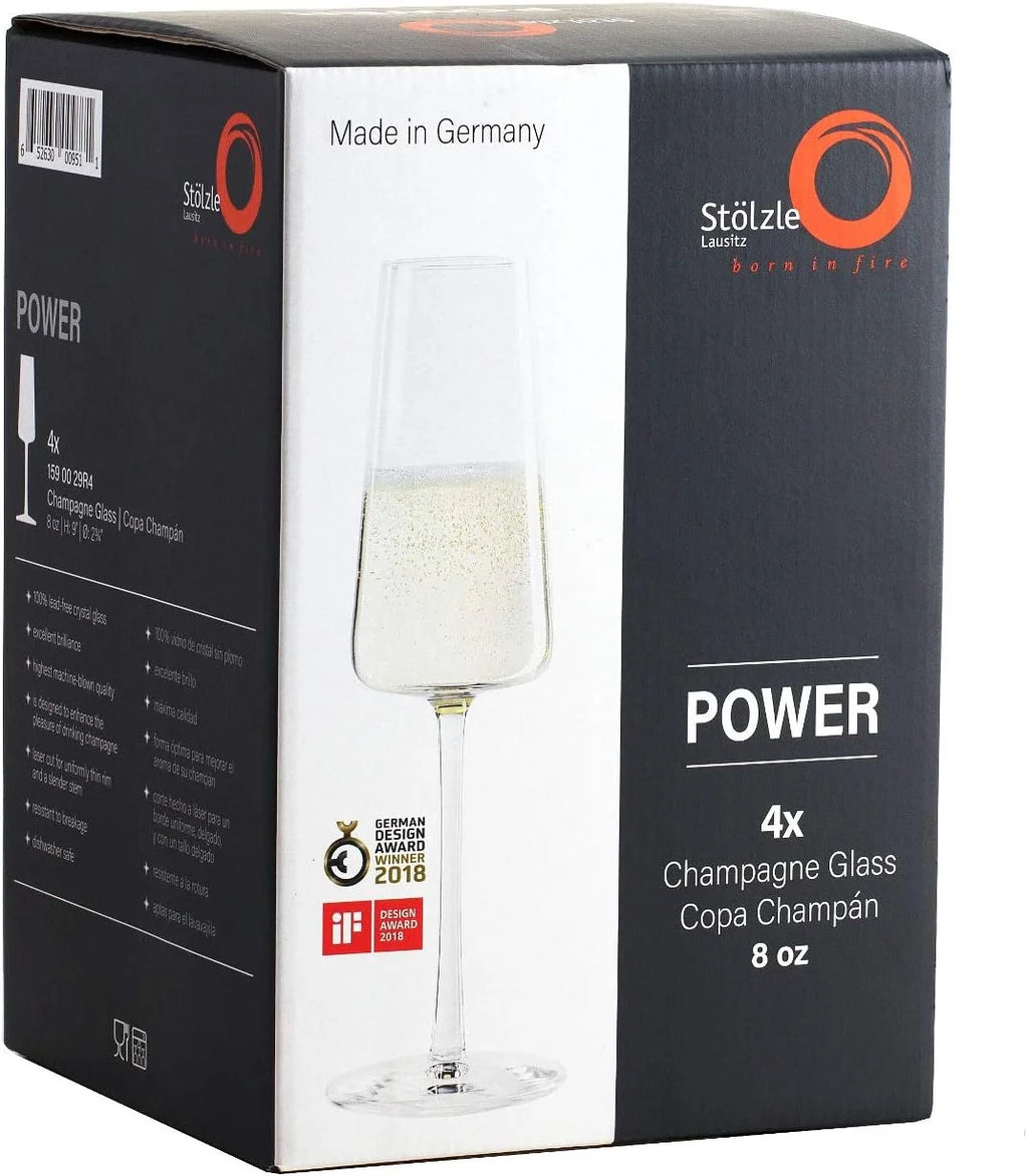 German Made Crystal Champagne Flute Glass Set Of 4 Y595418