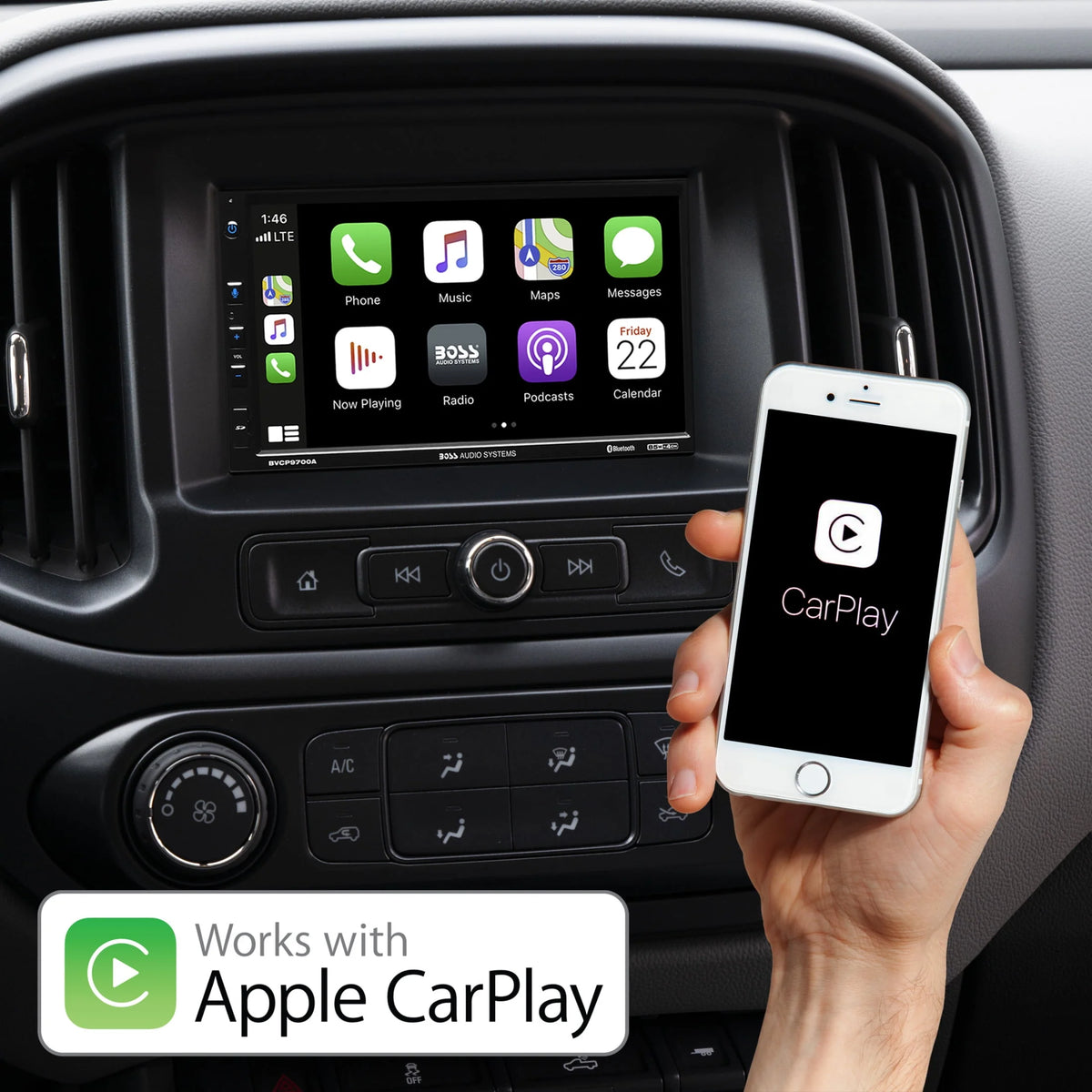 Double Din 7 Inch Touchscreen Car Stereo with Apple CarPlay Android Auto Bluetooth U780770