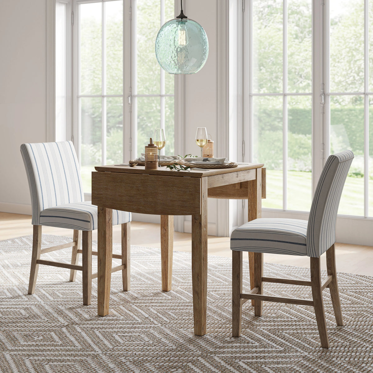 Acacia Drop-Leaf Counter Height Dining Table O629