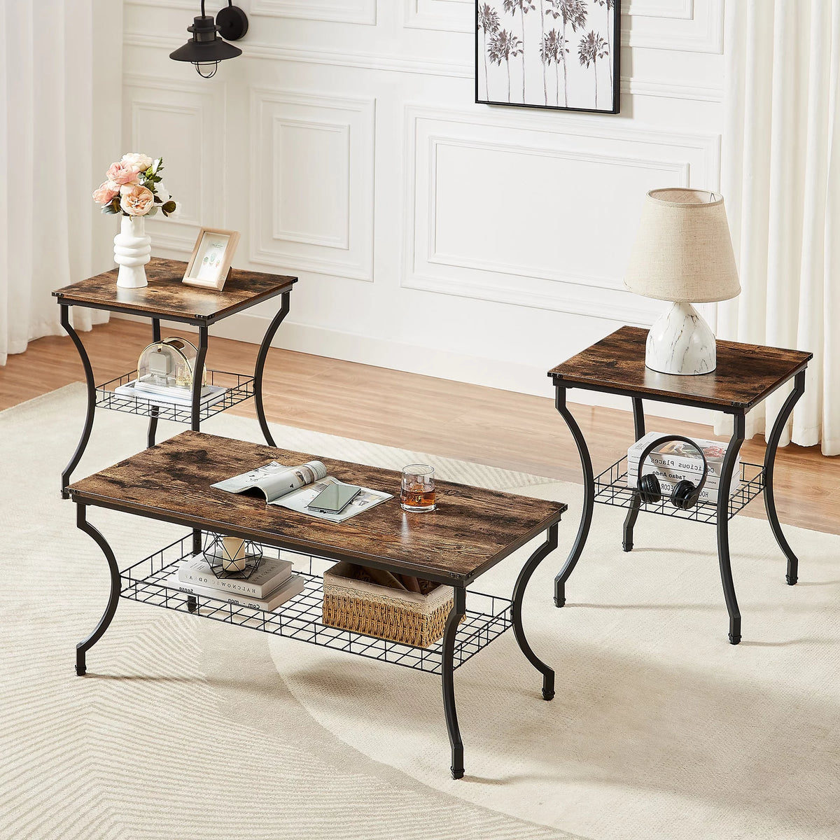 Brown 3-Piece Coffee Table Set K123033