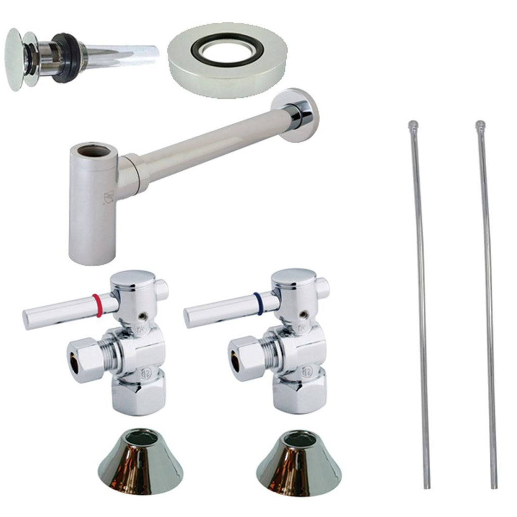 Satin Nickel Contemporary Plumbing Trim Kit with Bottle Trap for Vessel Sink Z25258