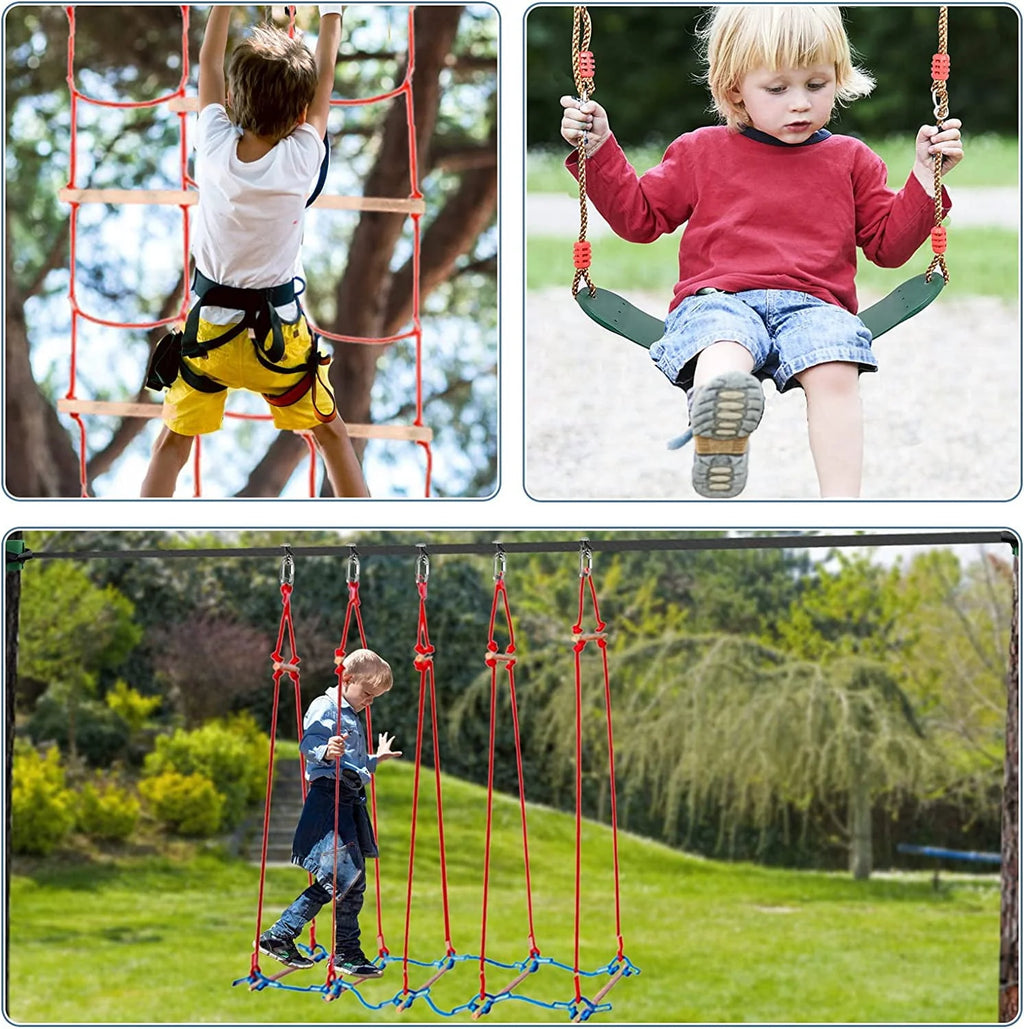 60ft Ninja Warrior Obstacle Course for Kids with Carry Bag H169468