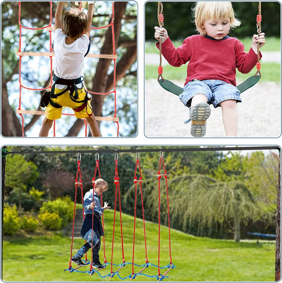 60ft Ninja Warrior Obstacle Course for Kids with Carry Bag H169468