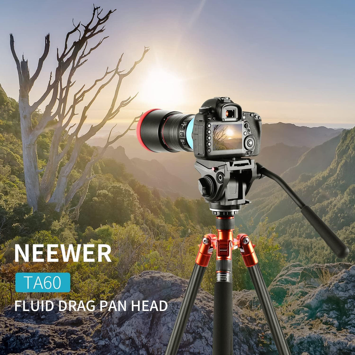 Metal Heavy Duty Video Camera Tripod Fluid Drag Pan Head with Sliding Plate, Pack of 2 D10267