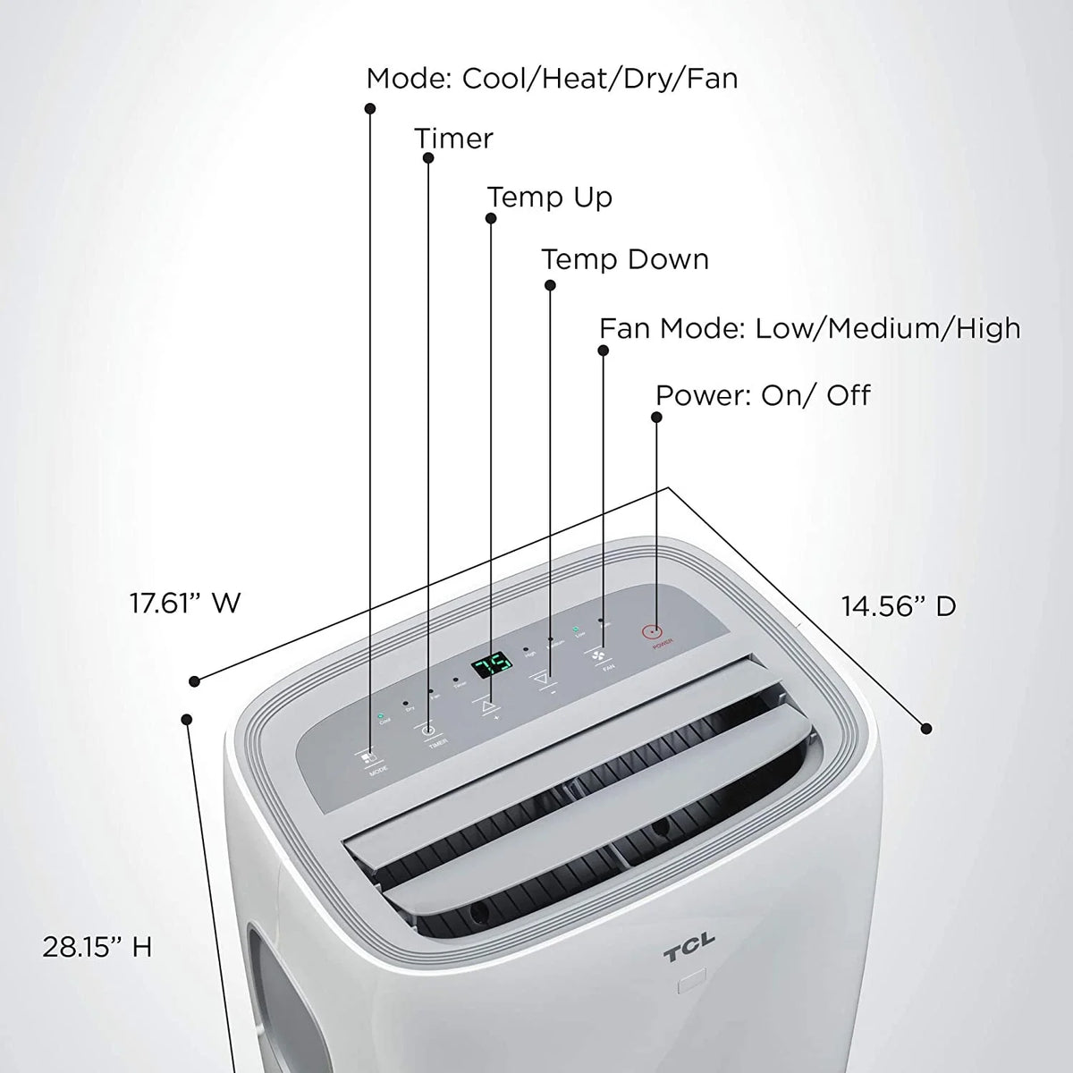 14,000 BTU Portable Air Conditioner and Heater F3881