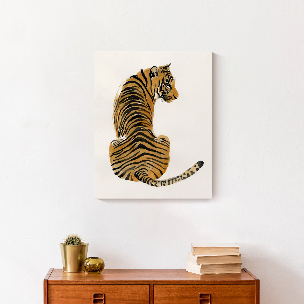 Watercolor Tiger 16x20 Canvas Wall Art M631