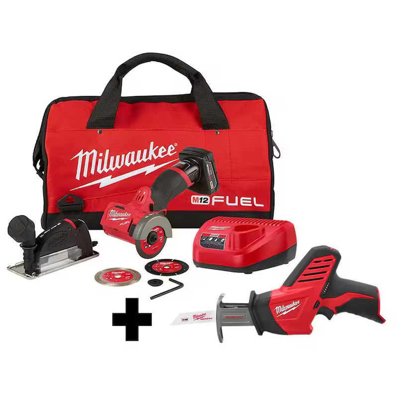 12V Lithium-Ion Brushless Cordless Cut Off Saw Kit with Reciprocating Saw J828