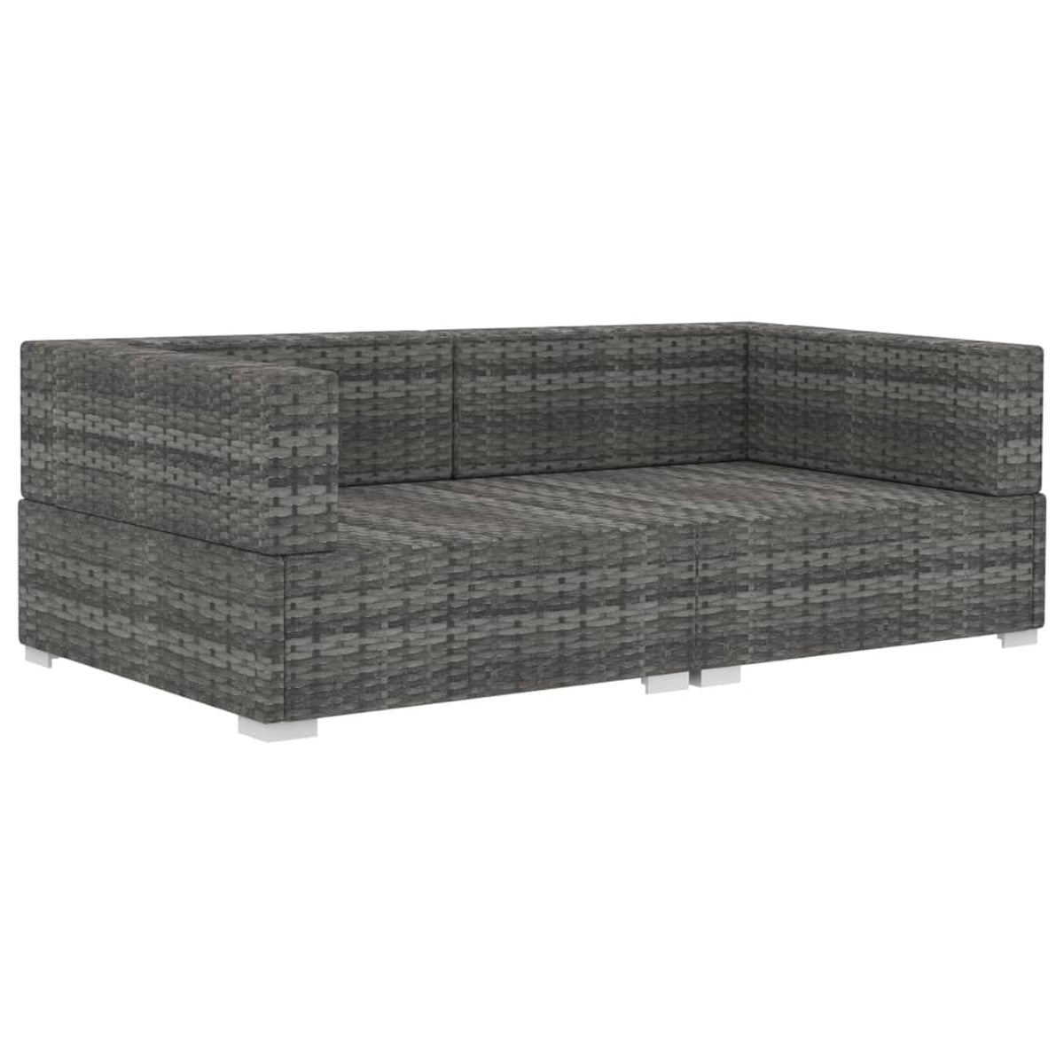 2 Piece Patio Sofa Set with Cushions Poly Rattan Gray A14254