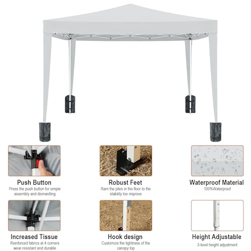 10x20 White Pop Up Canopy Tent with 6 Sidewalls Z20054