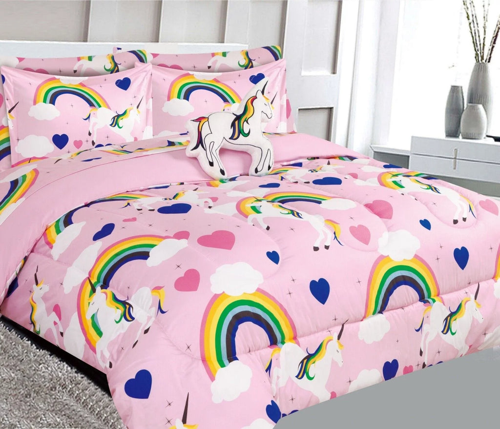 Full Size Unicorn Rainbow Comforter and Sheet Set O43976