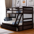 Espresso Wood Over Full Bunk Bed with Storage Q301