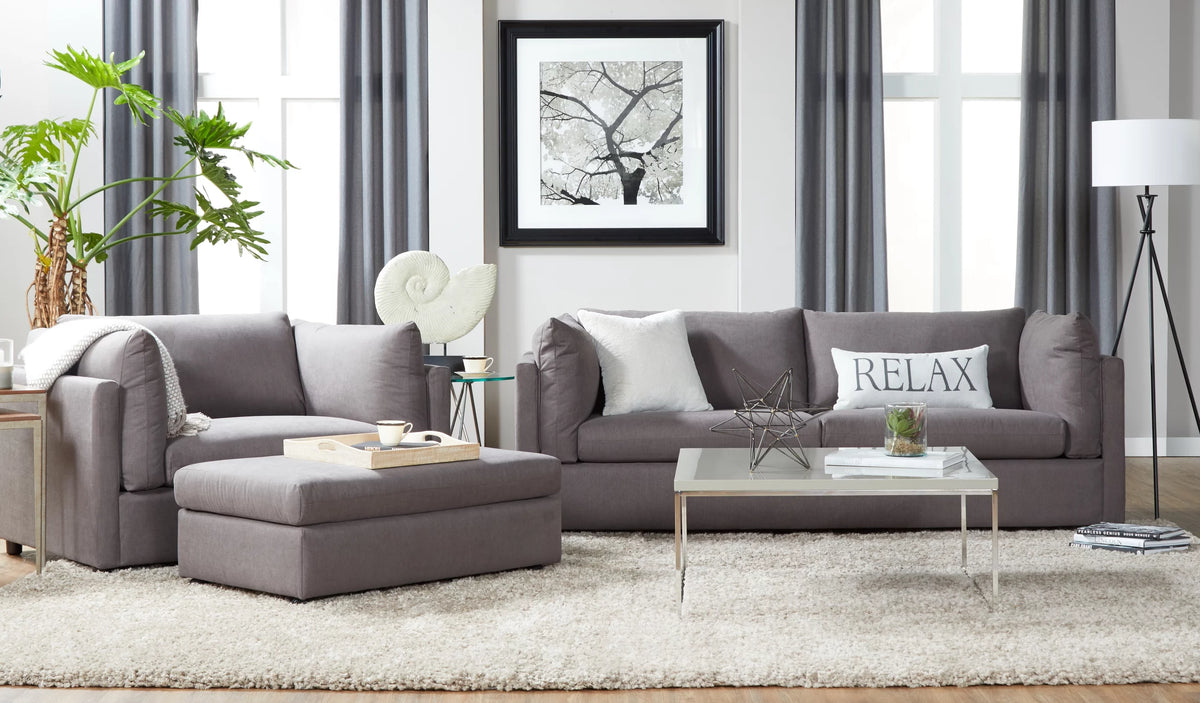 Carbon Gray 3-Piece Sofa and Cuddler Chair Set U673818