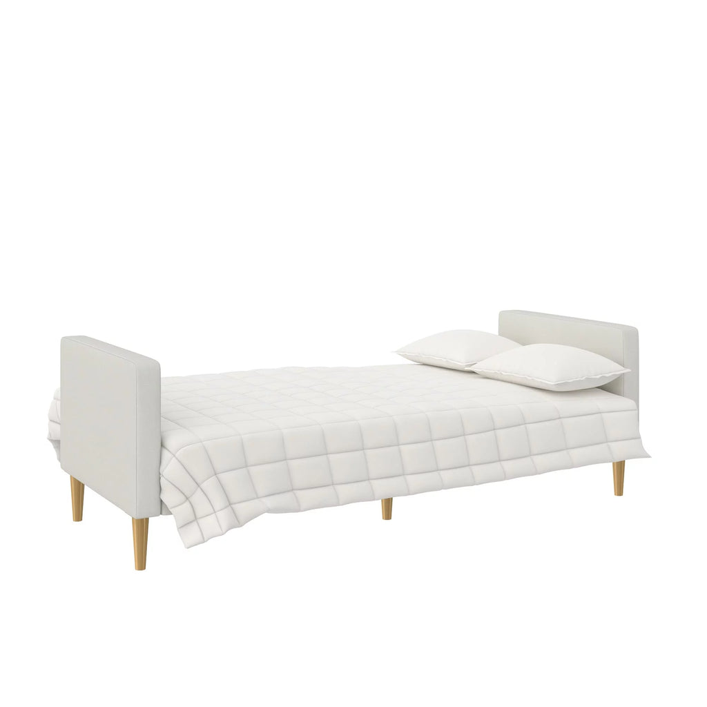 Light Gray Linen Futon Sofa Bed W92138