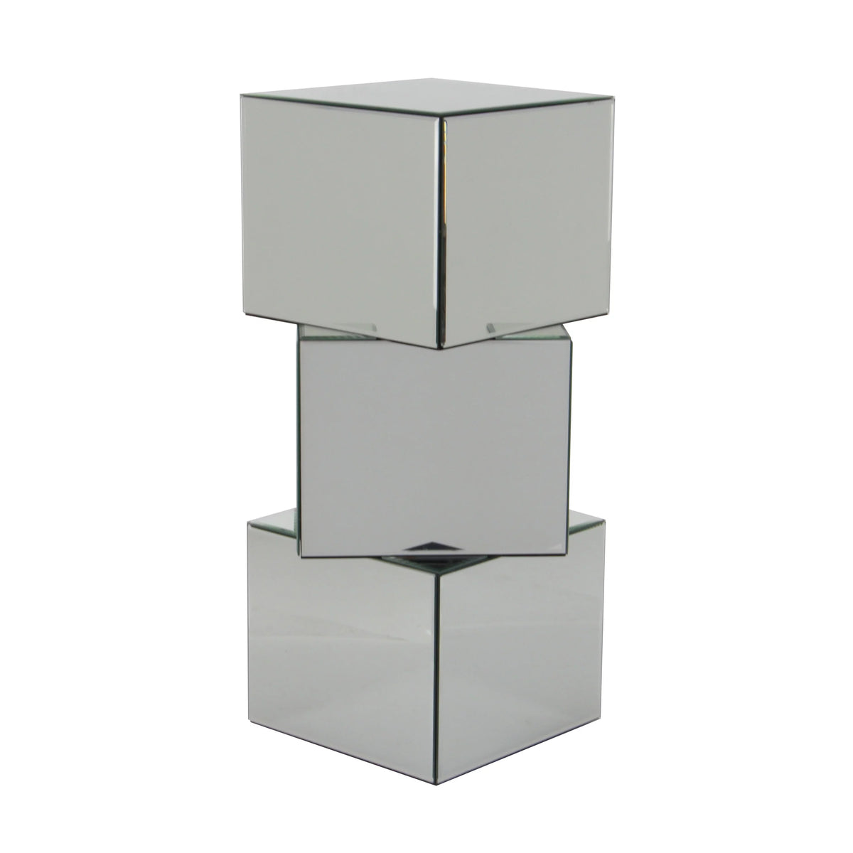 15" x 30" Silver Mirrored Pedestal Table X347973