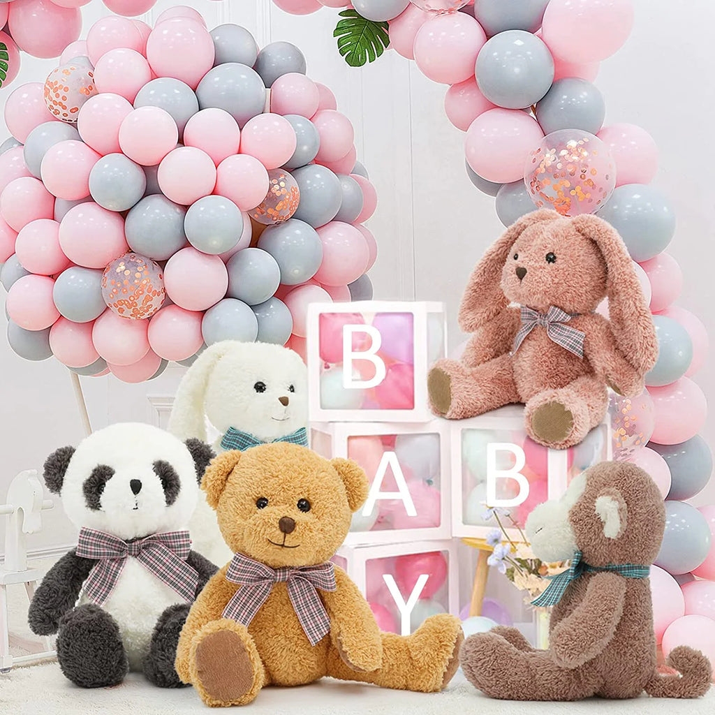 5 Packs Soft Stuffed Animals Teddy Bear, Monkey, Panda, Rabbit, 12.5" D325239