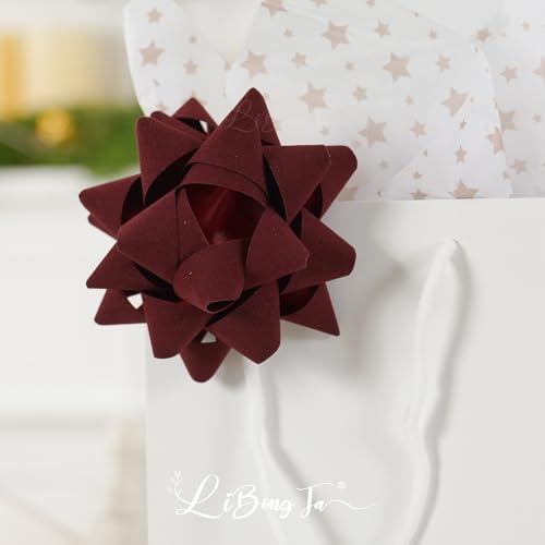 Dark Red Velvet Gift Bow 12 PCs Y499