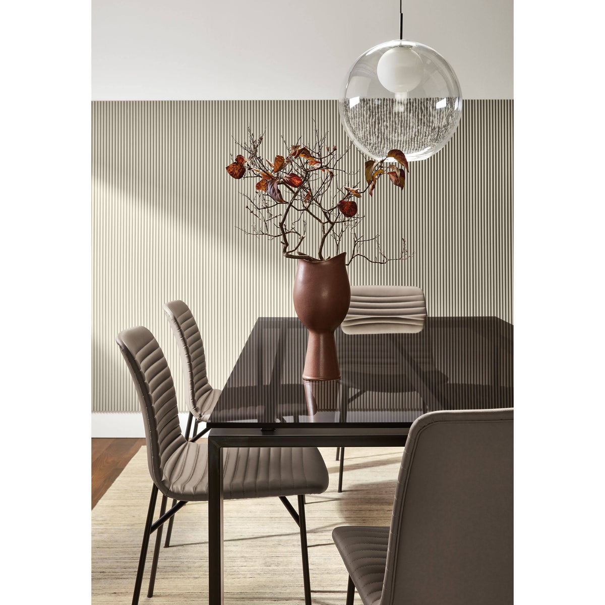 Modern Cato Side Chair in Grey with Chrome Frame H66459