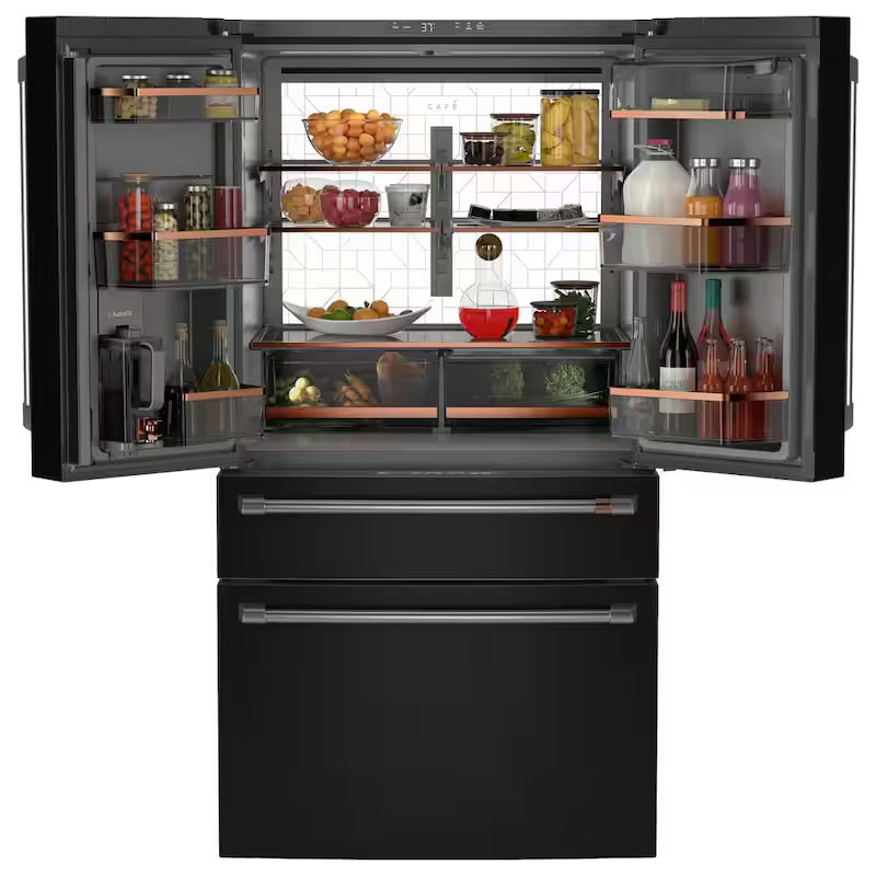 28.7 cu. ft. Smart Four Door French Door Refrigerator in Matte Black Q62194