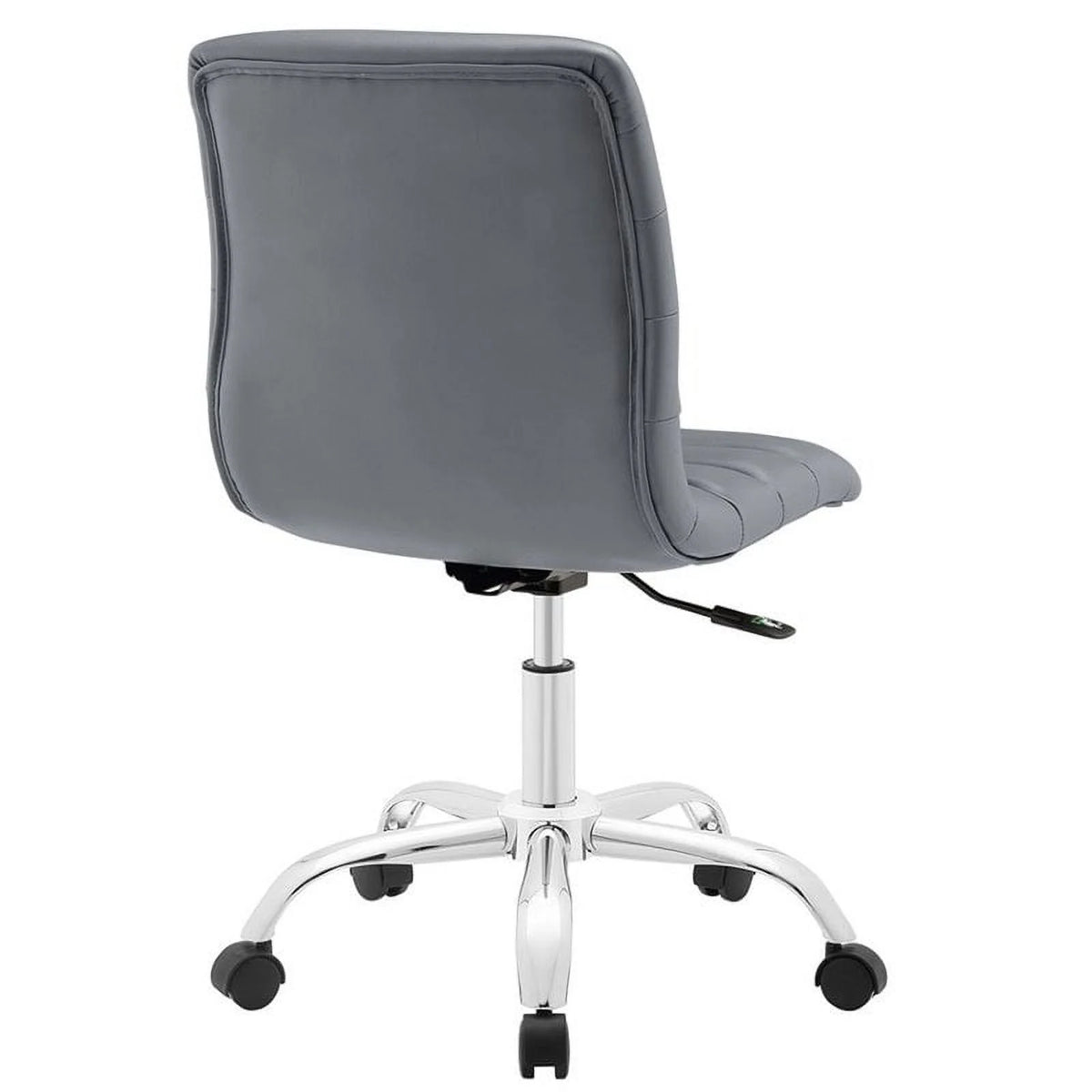 Gray Vinyl Nylon Mid-Back Armless Swivel Office Chair O32532