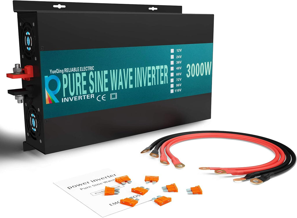 3000W Pure Sine Wave Inverter 24V DC to 120V AC 60HZ with LED Display L648781