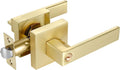 4 Pack Square Euro Style Door Leversets in Stain Brass Finish with Keys H8910
