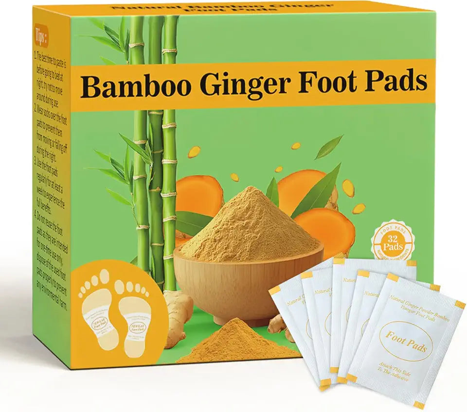 32 Pads Turmeric & Ginger Bamboo Foot Pads M39229