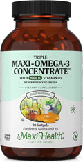 Omega 3 Fish Oil Triple Concentrate with Vitamin D3 90 Softgels X57352