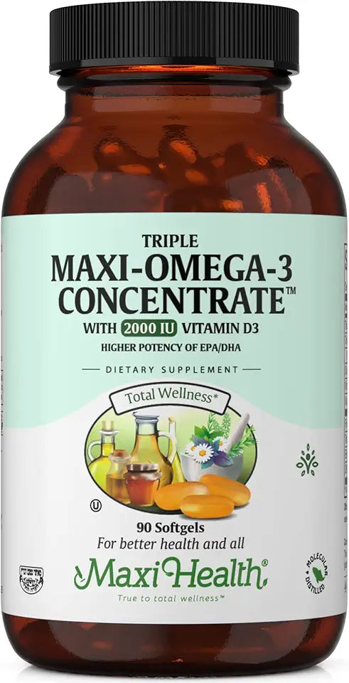 Omega 3 Fish Oil Triple Concentrate with Vitamin D3 90 Softgels X57352