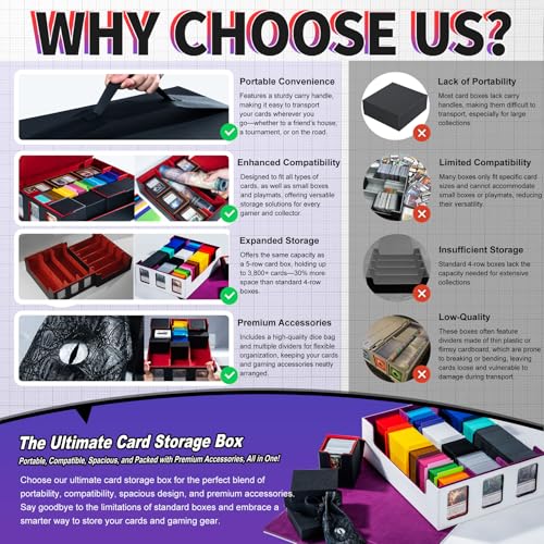 Black Trading Card Storage Case with Magnet Closure O62583