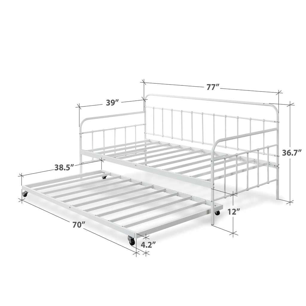 Metal Daybed with Trundle Q188