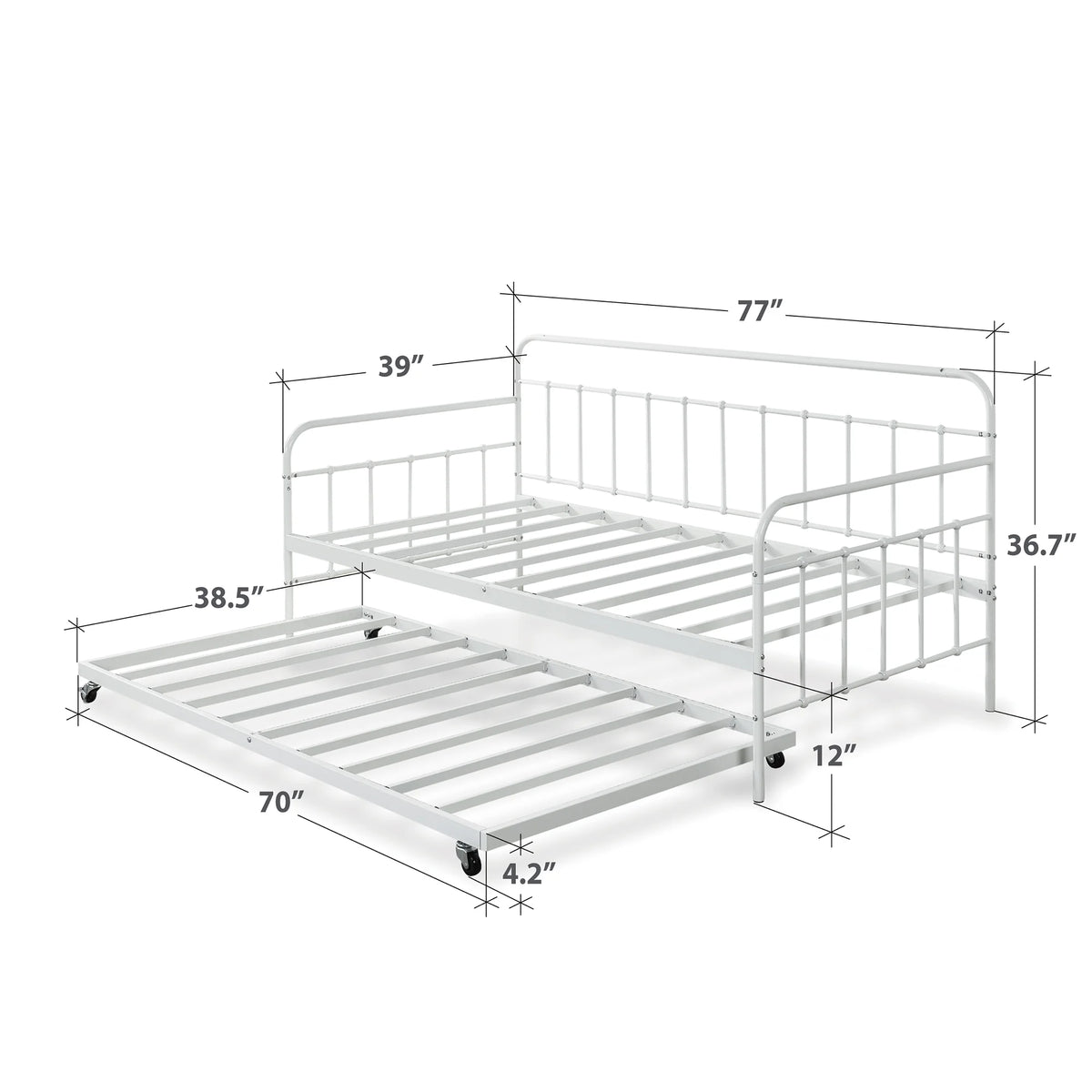 Metal Daybed with Trundle Q188