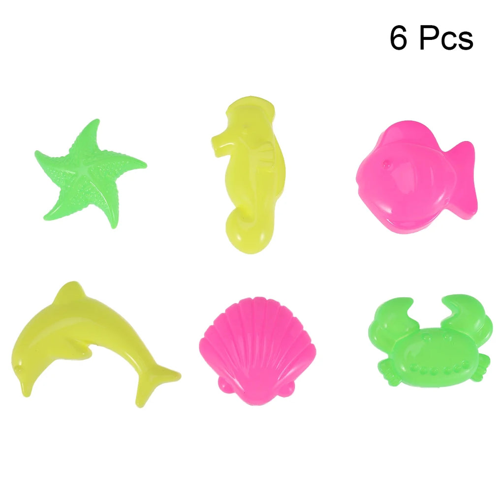 6pcs Beach Sand Toys Set Sand Tray Molds T296208