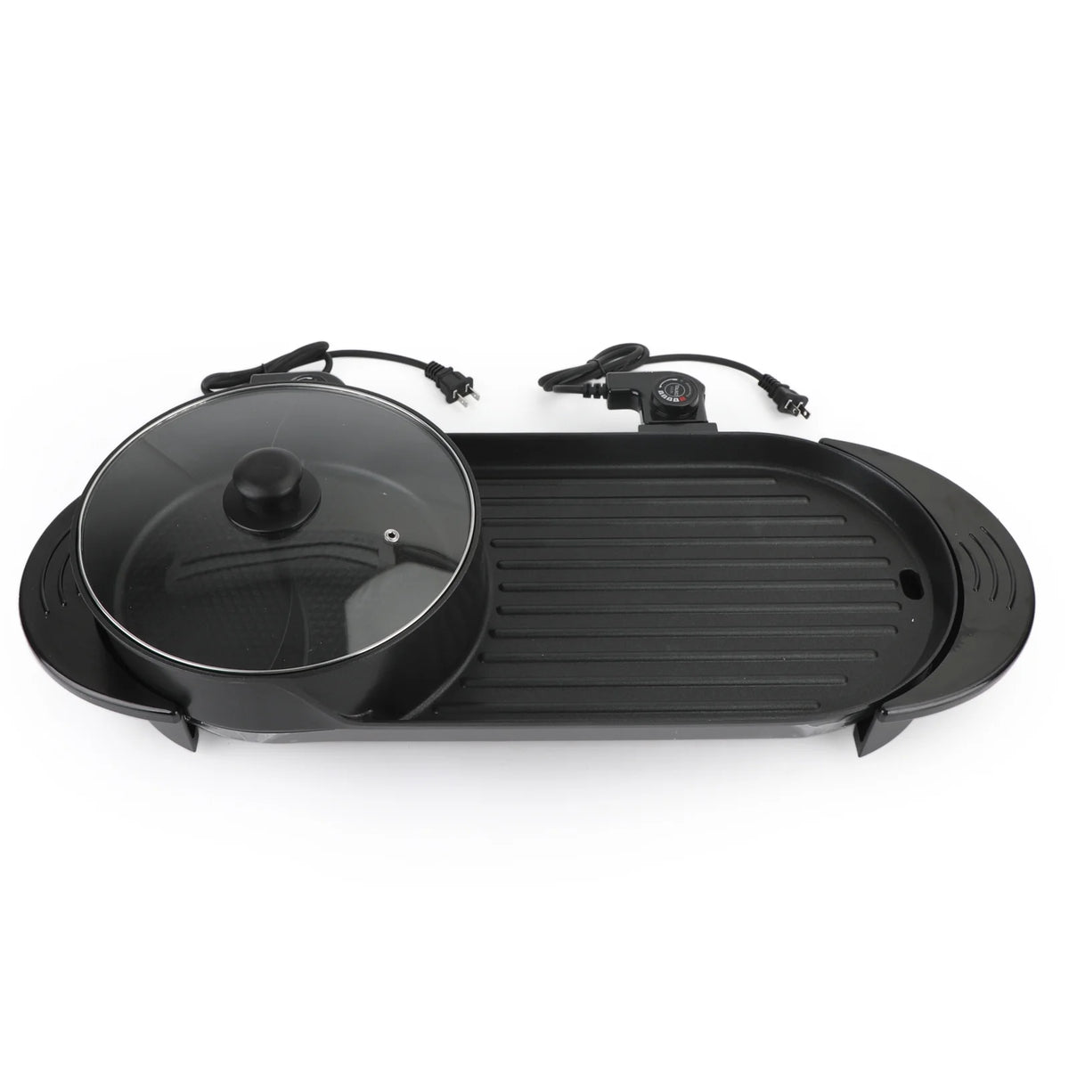 2 in 1 Portable Electric Hot Pot Barbecue Grill Non-Stick Pan B3988
