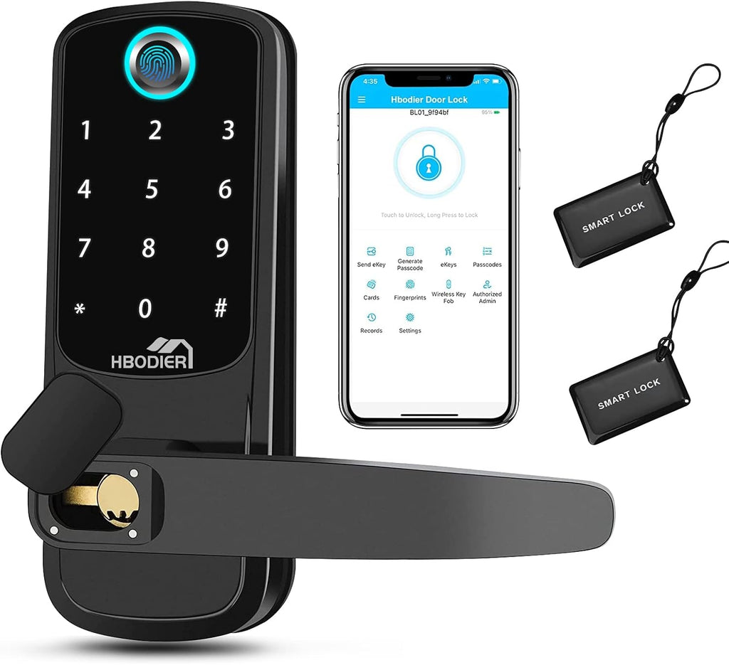 Black 5-in-1 Smart Door Lock with Keypad N1328
