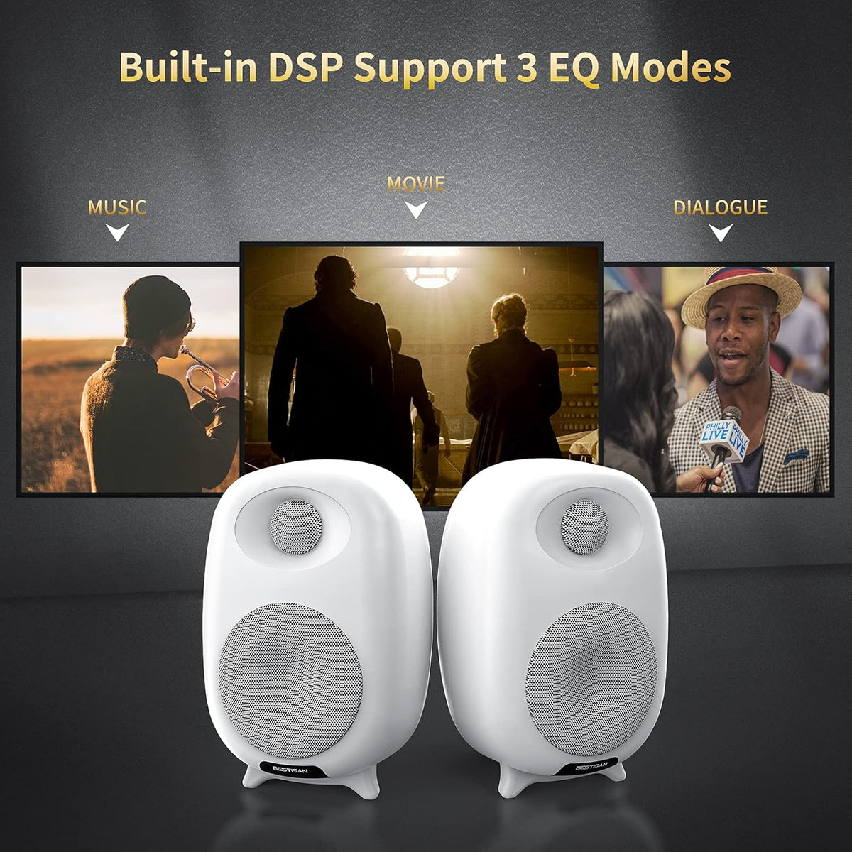 Bookshelf Speakers with Bluetooth 5.0 and Optical Input Y30177