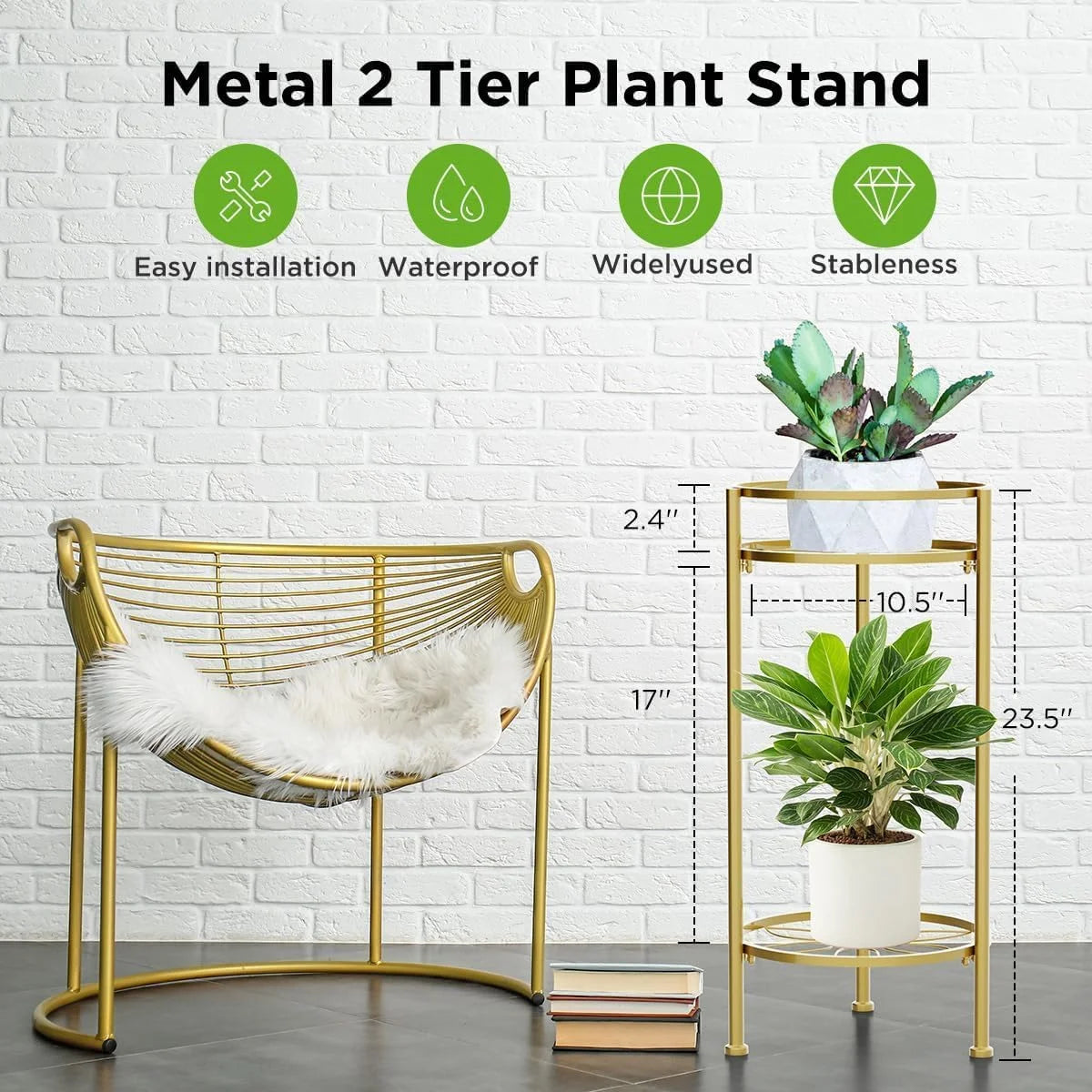 2 Tier Metal Plant Stand F95278