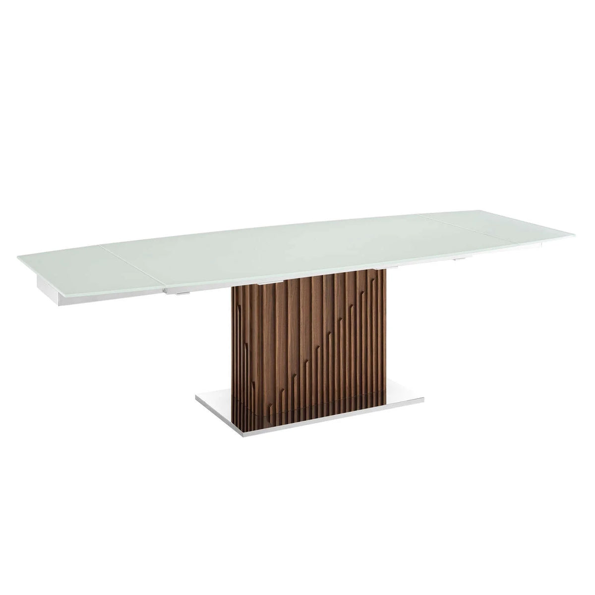 30 x 71 x 39.5 in. White Dining Table with Walnut Veneer Base I770