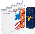8 Pack 20 Oz Stainless Steel Sublimation Tumblers with Lid Straw O349982