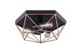 Black 3 Light Flush Mount F603