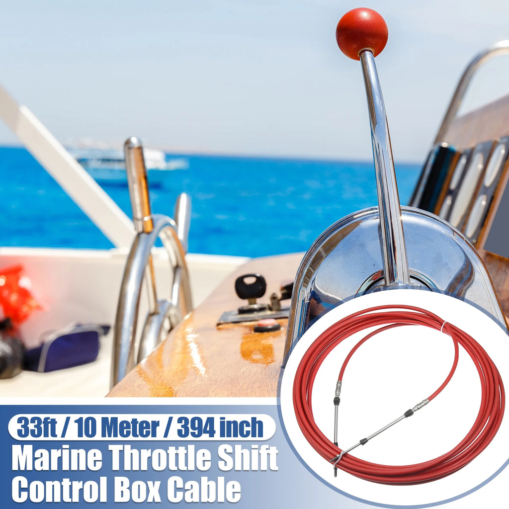 Red 33ft Marine Throttle Shift Remote Control Box Cable for Yamaha Outboard Engine Boat A71136