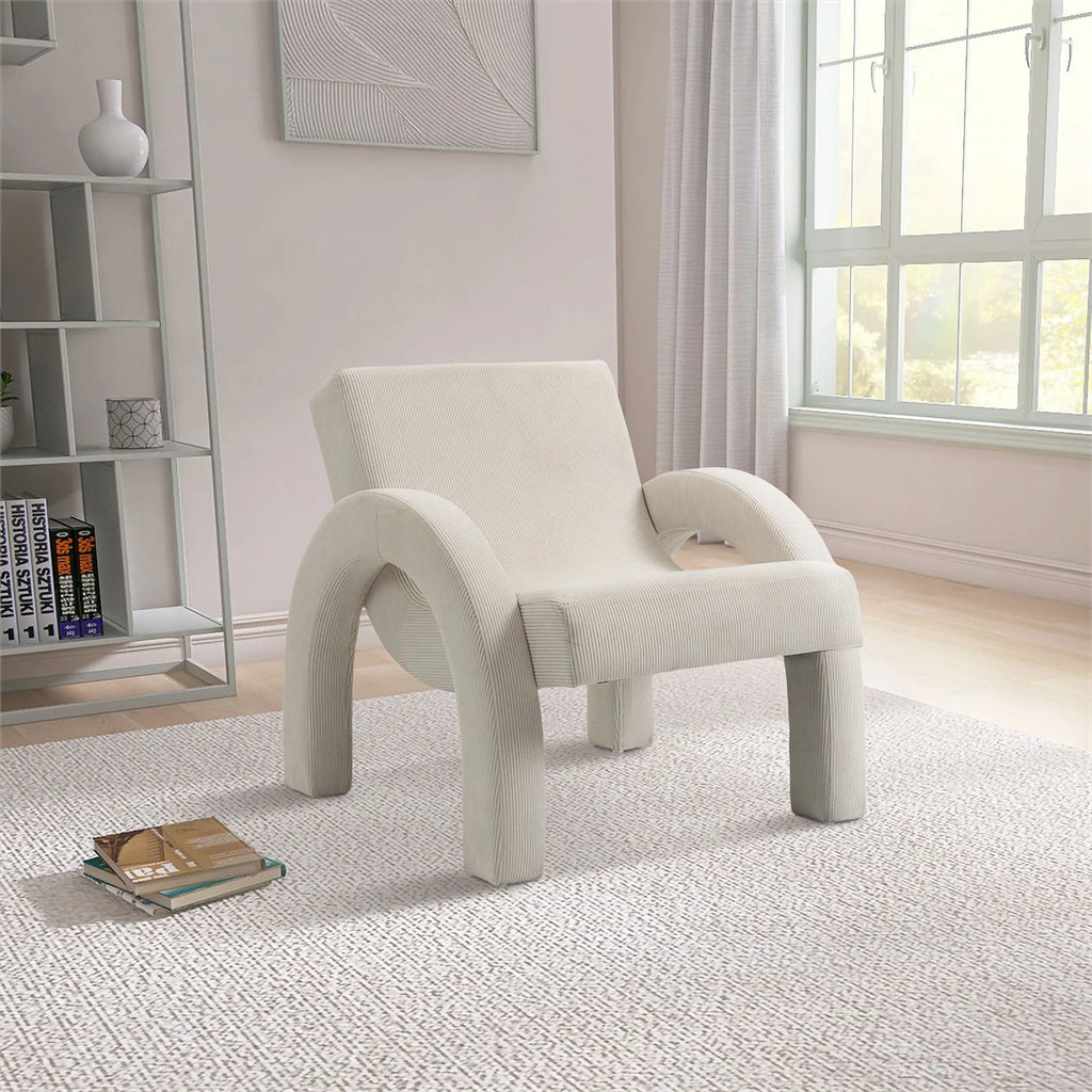 Cream Corduroy Accent Chair Z53517