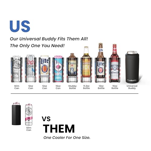Stainless Steel Can Cooler for 12 oz & 16 oz Cans & Bottles K30374