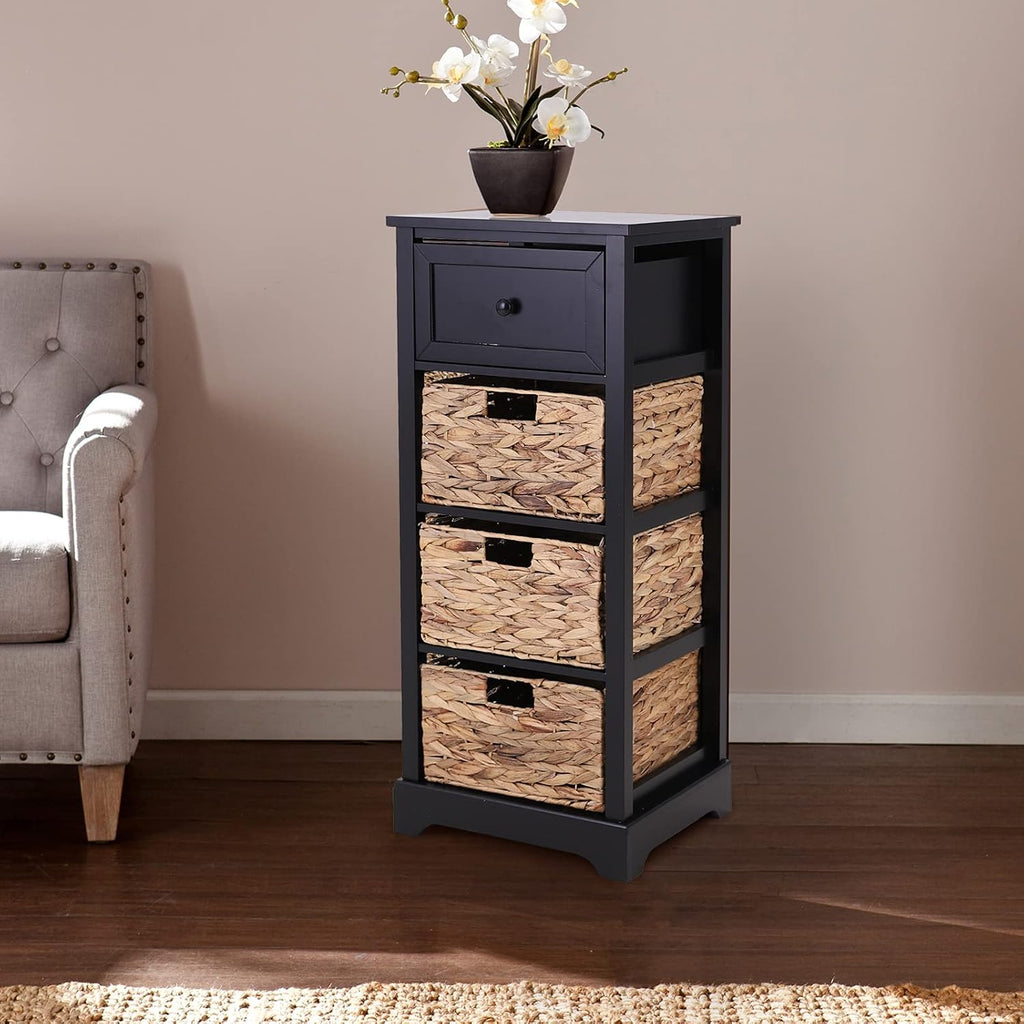 White Storage Cabinet with 1 Drawer & 3 Removable Baskets F733260