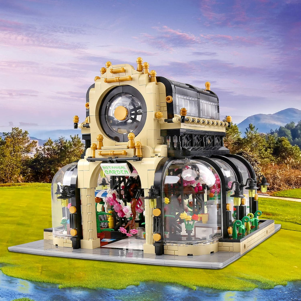 Plant Garden Building Kits Toy, MOC Building Blocks Botanical Garden with LED Lights, Streetview House Kit (2147 Pieces) V82714