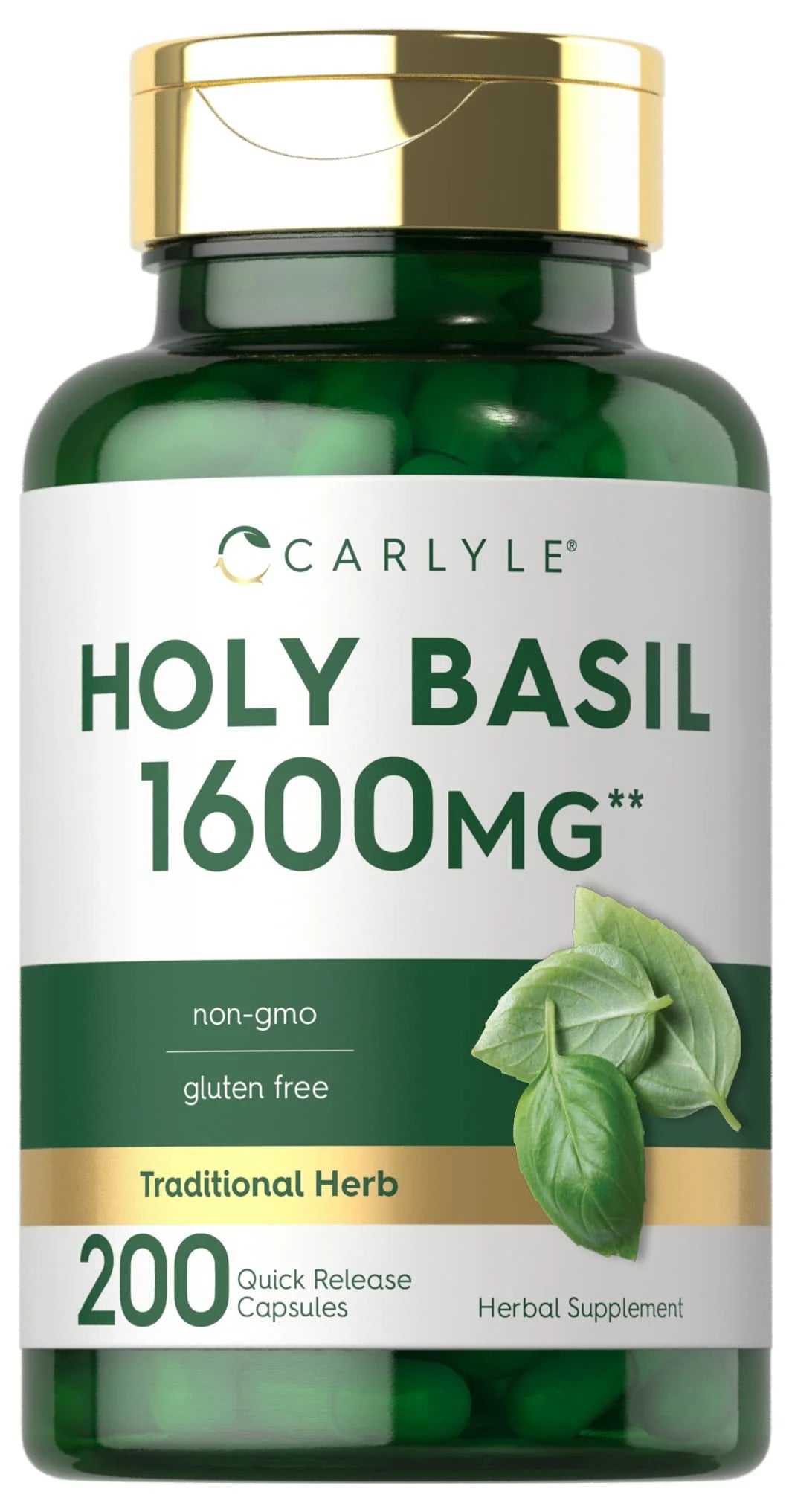 Holy Basil Leaf Extract Capsules 1600mg 200 Count J524