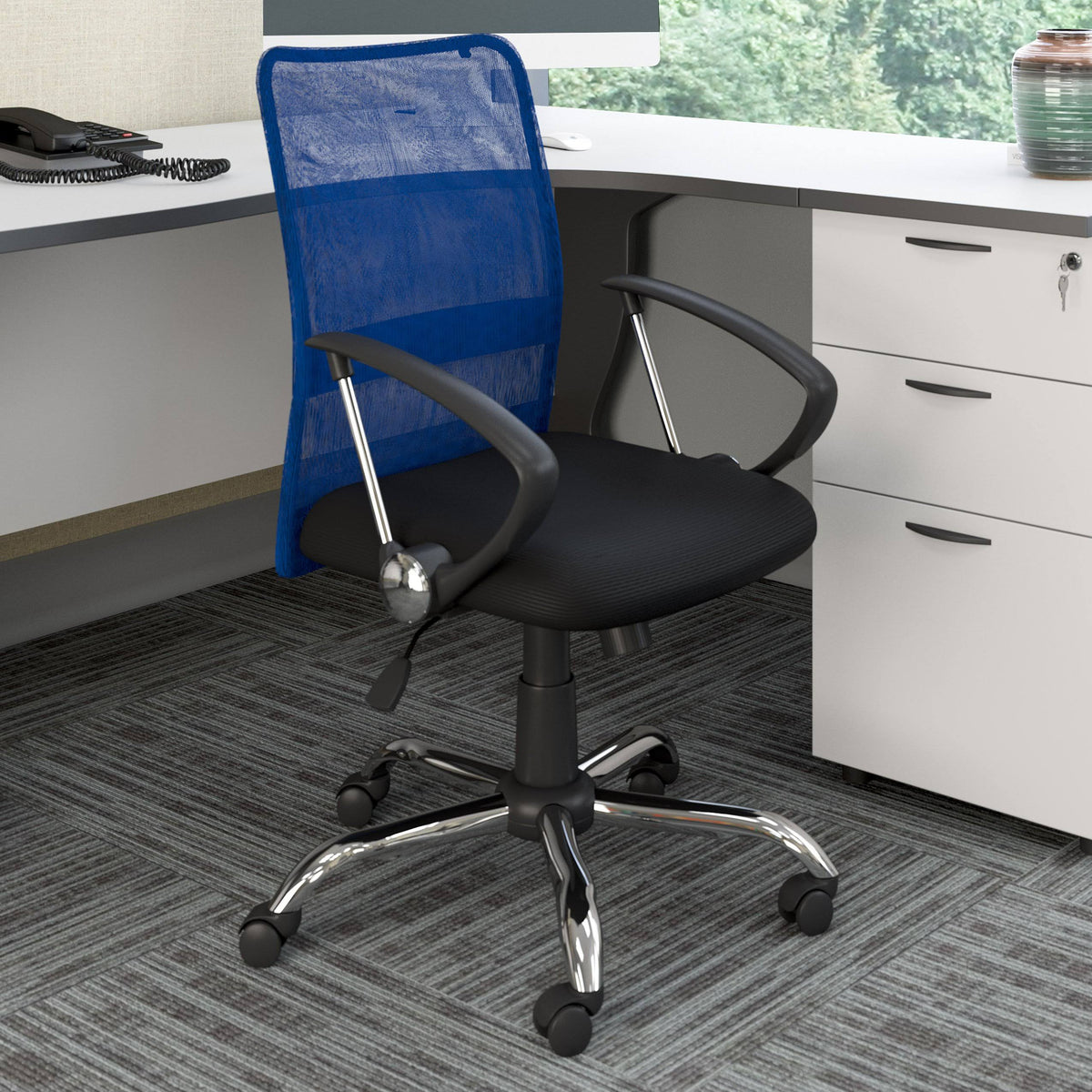 Yellow Contoured Mesh Office Chair E4147