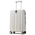 Lightweight PC Hard Shell Spinner Suitcase with TSA Lock, 24-Inch Ivory White P618